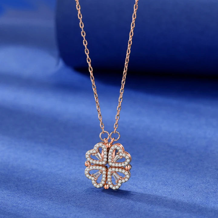 Lustre Heart Clover Necklace