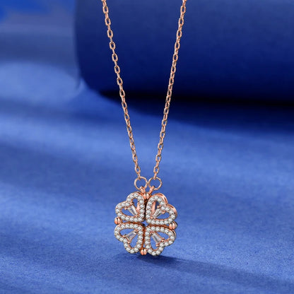 Lustre Heart Clover Necklace