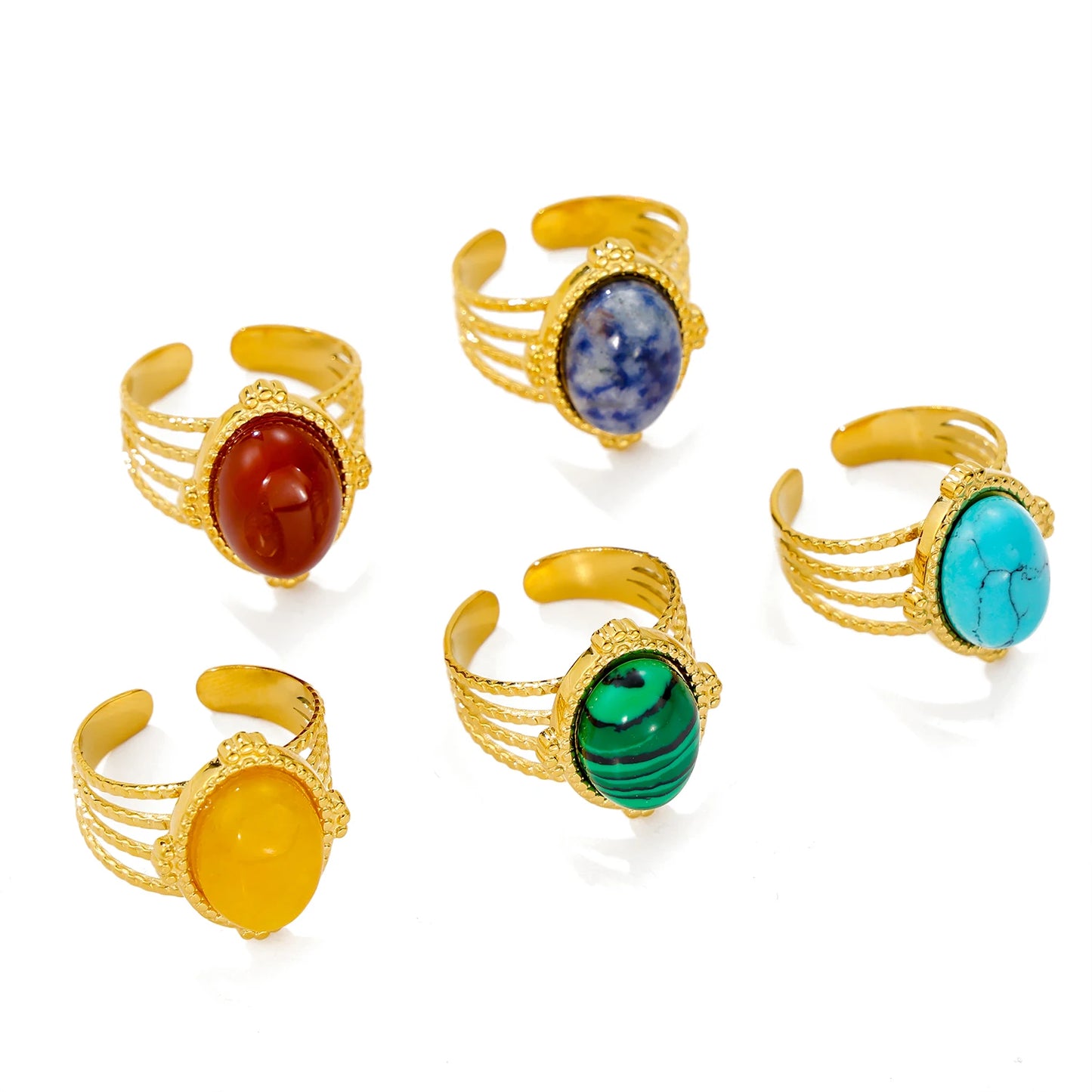 Gemstone Glaze Oval Ring