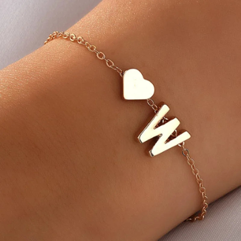 26 English Initial Letter Bracelets for Lovers Women and Men