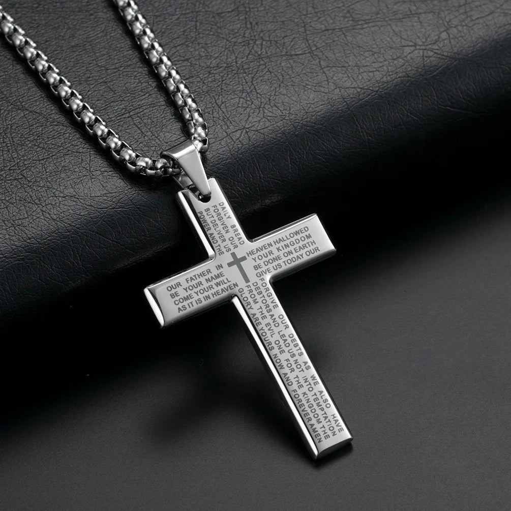 Cross Chain Necklace Stainless Steel Pendant