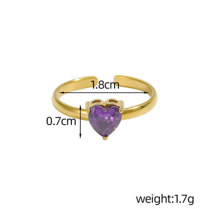 Heart Gem Open Ring
