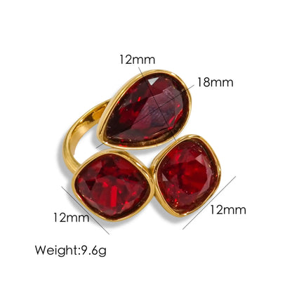 Radiant Gemstone Adjustable Ring