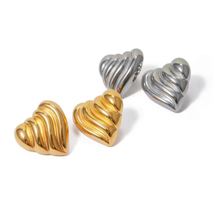 Ripple Heart Studs