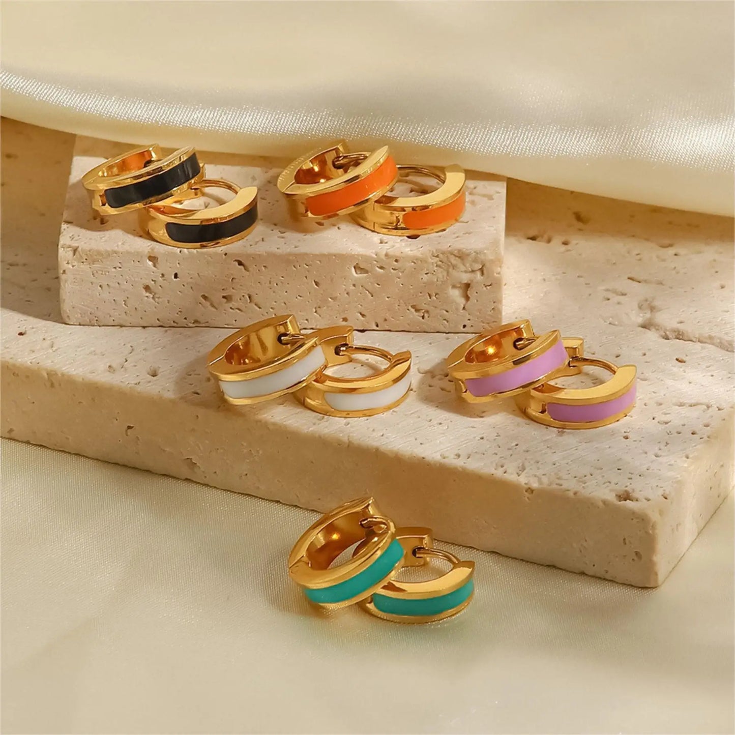 Color Stripe Stainless Steel Hoops