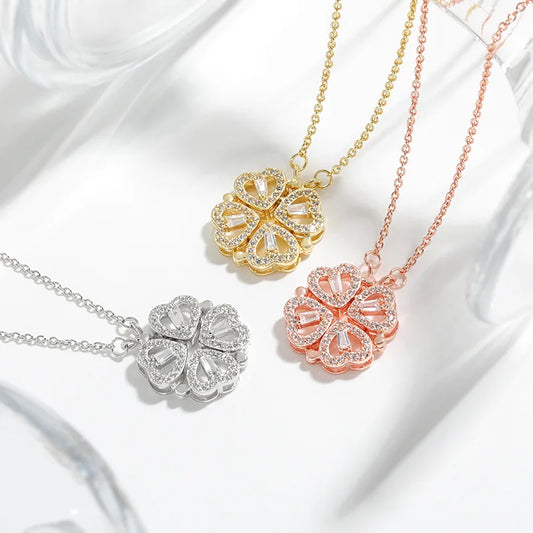 Lustre Heart Clover Necklace
