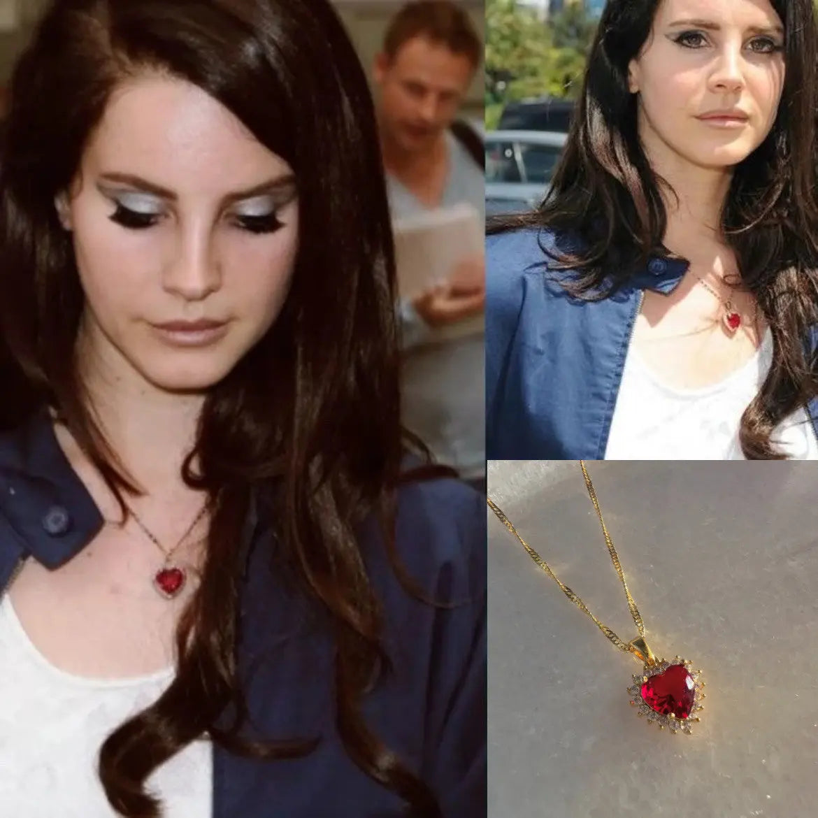 Crimson Love Heart Pendant Necklace