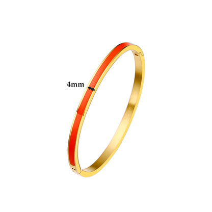 Color Stripe Stainless Steel Bangle