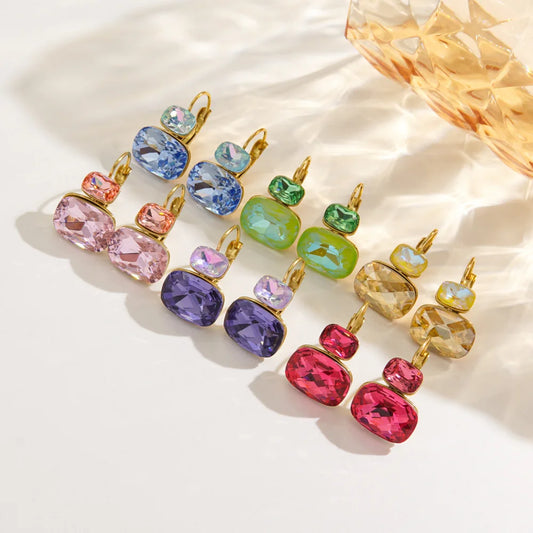 Crystal Double Stone Earrings