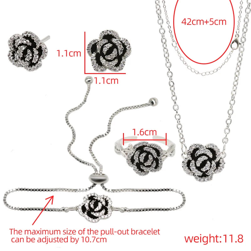 Camellia Drop Oil Jewelry Set