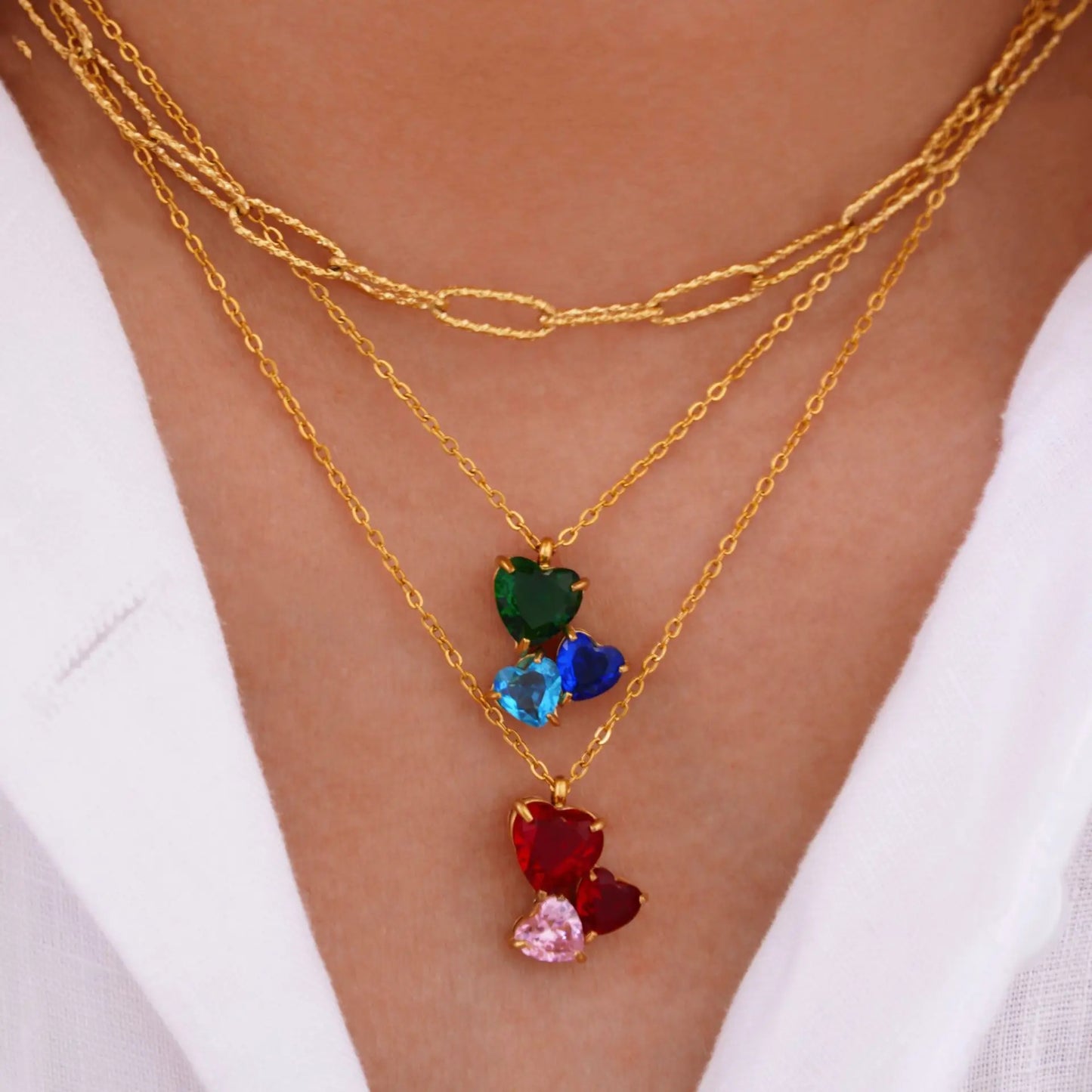 Trinity Heart Crystal Jewelry Set