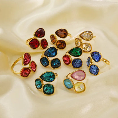 Radiant Gemstone Adjustable Ring
