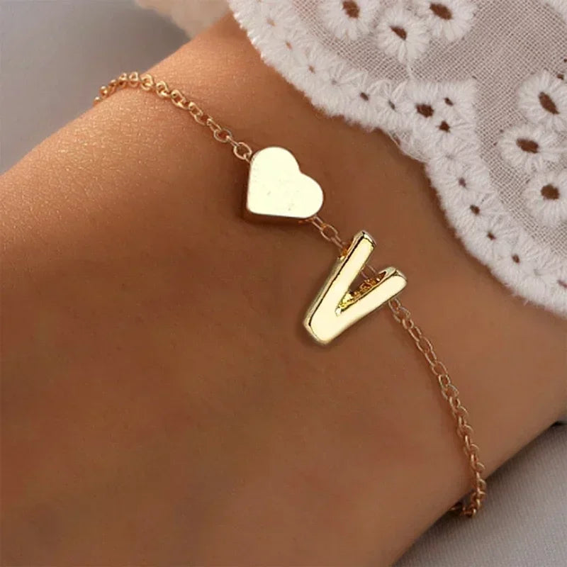 26 English Initial Letter Bracelets for Lovers Women and Men