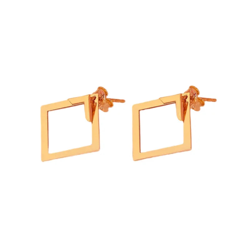 Edge Frame Stud Earrings