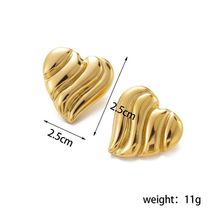 Ripple Heart Studs
