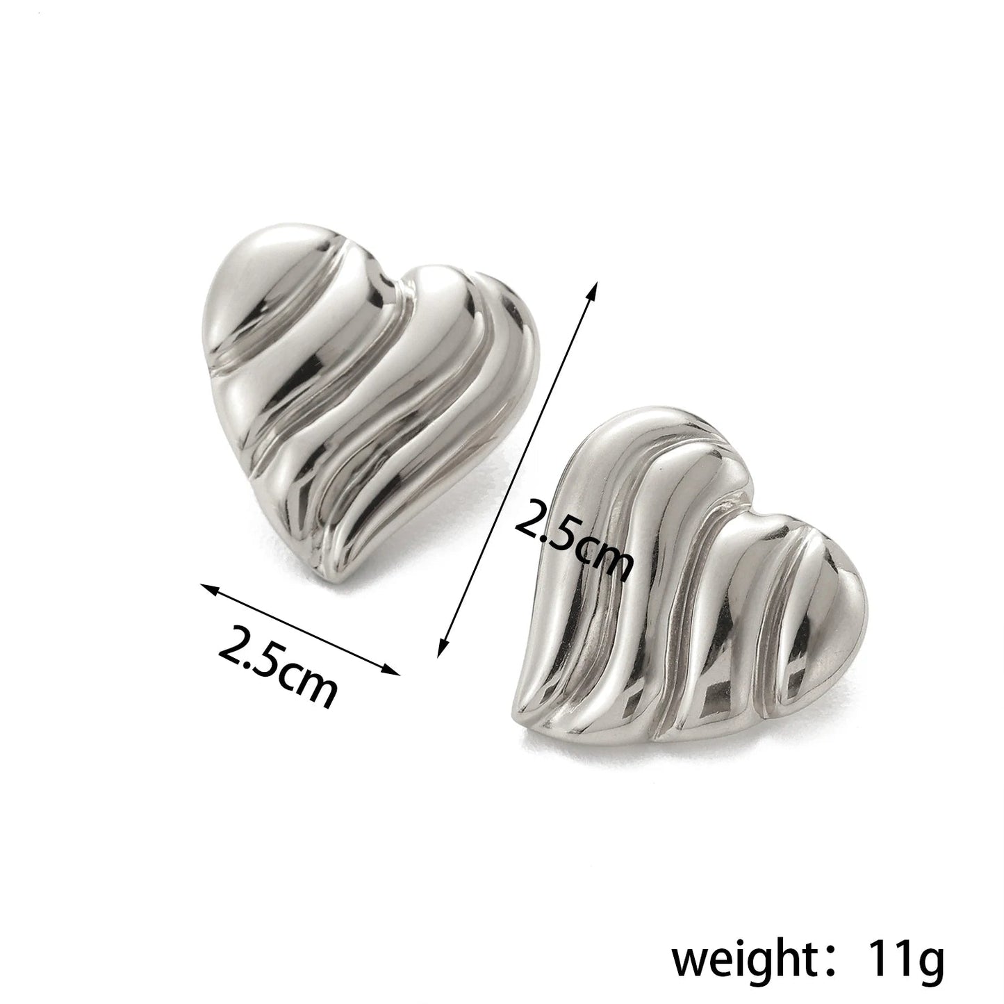 Ripple Heart Studs