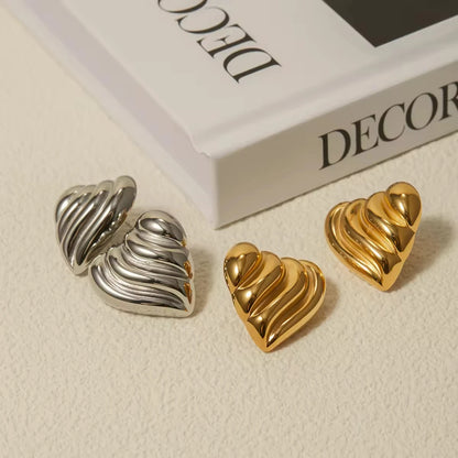 Ripple Heart Studs
