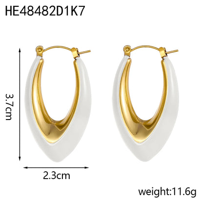BoldGleam Enamel Hoop Earrings