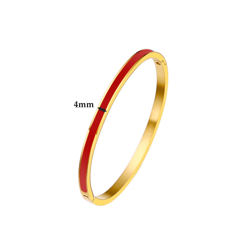 Color Stripe Stainless Steel Bangle