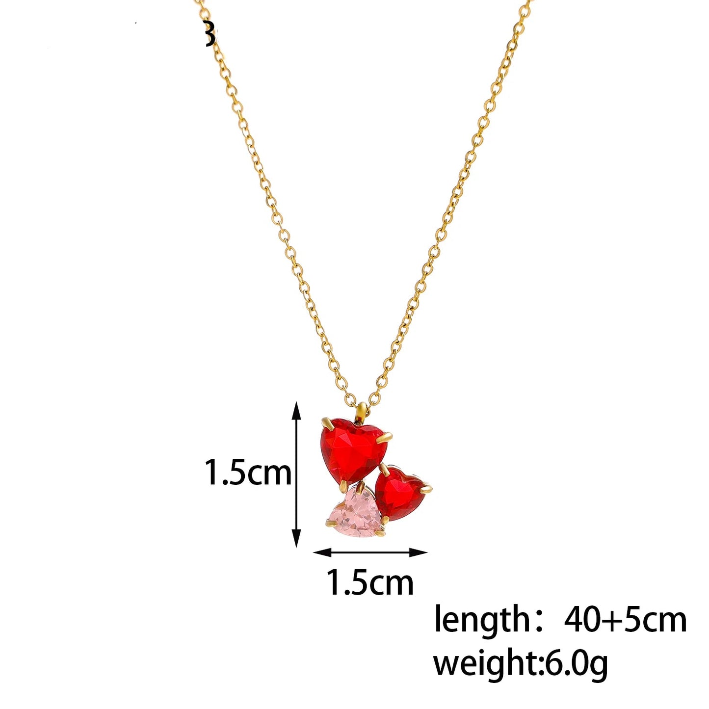 Trinity Heart Crystal Jewelry Set
