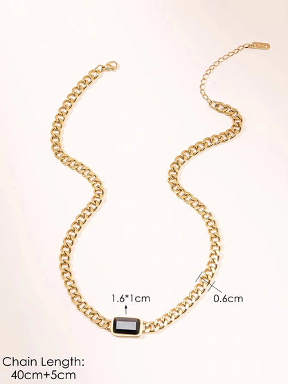 Midnight Edge Chain Necklace