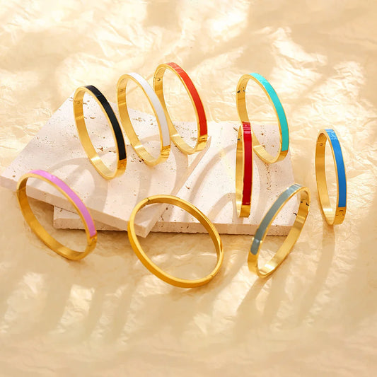 Color Stripe Stainless Steel Bangle
