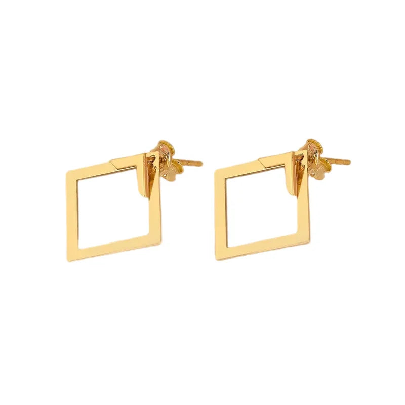Edge Frame Stud Earrings