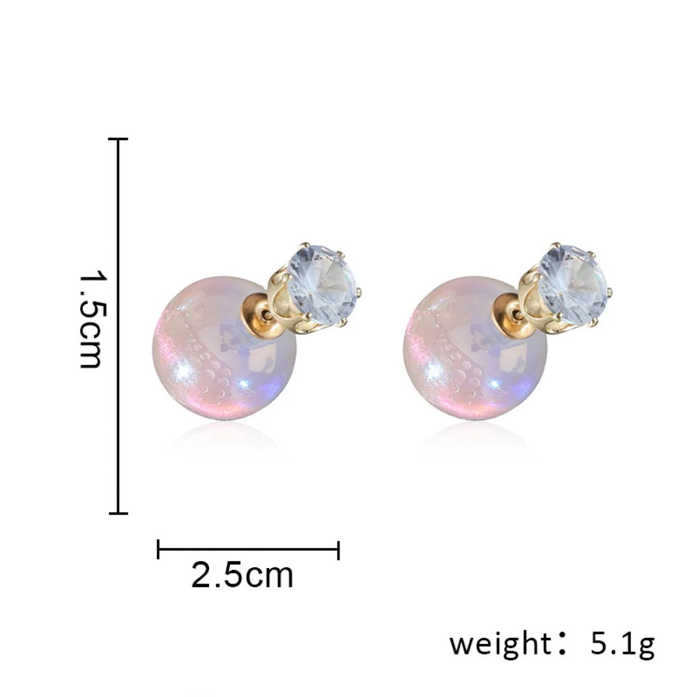 New Trend Simulation Pearl Flower Rhinestone Long Earrings for Women