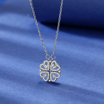 Lustre Heart Clover Necklace