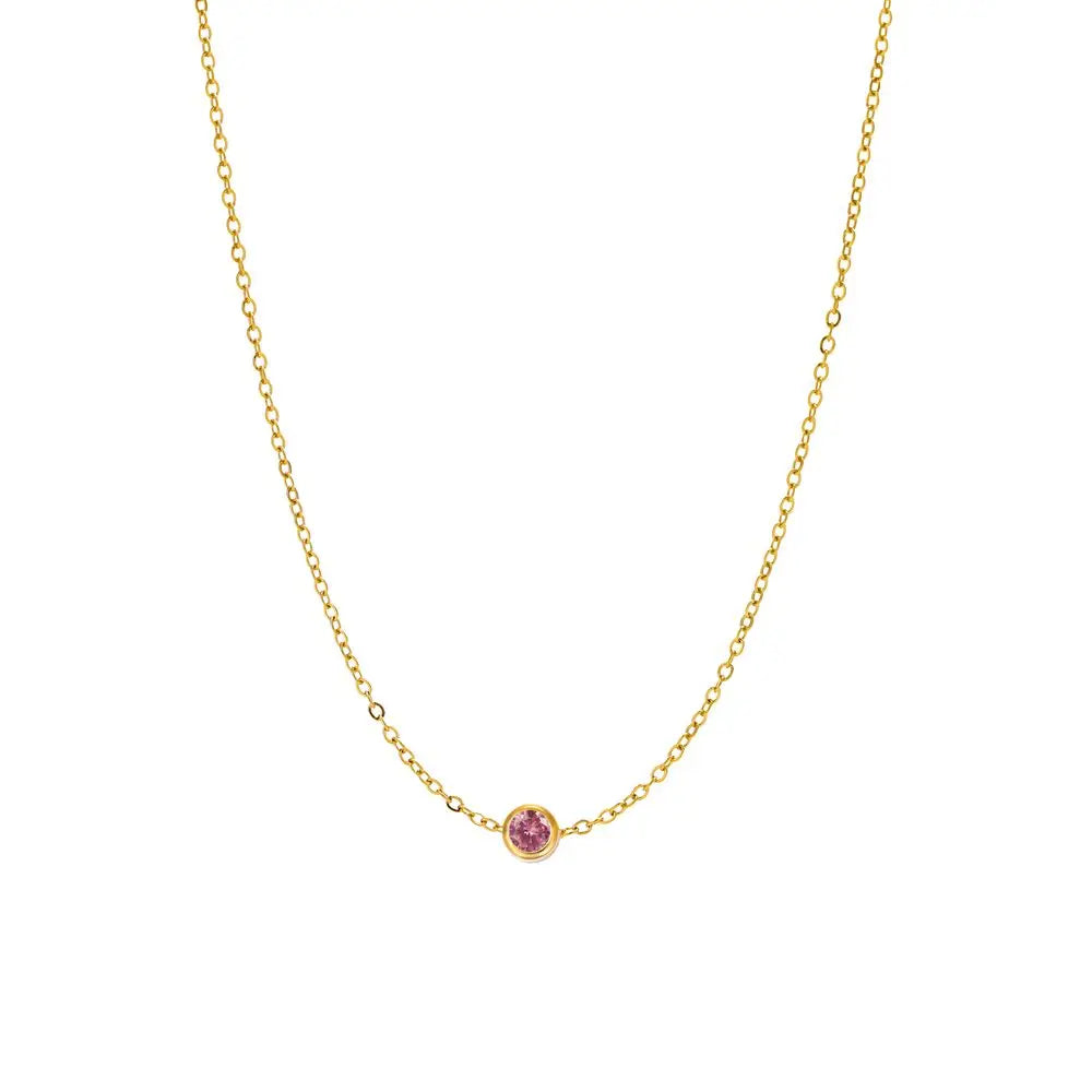 Birthstone Solitaire Necklace