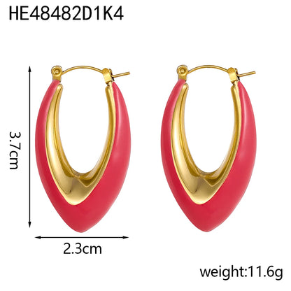 BoldGleam Enamel Hoop Earrings